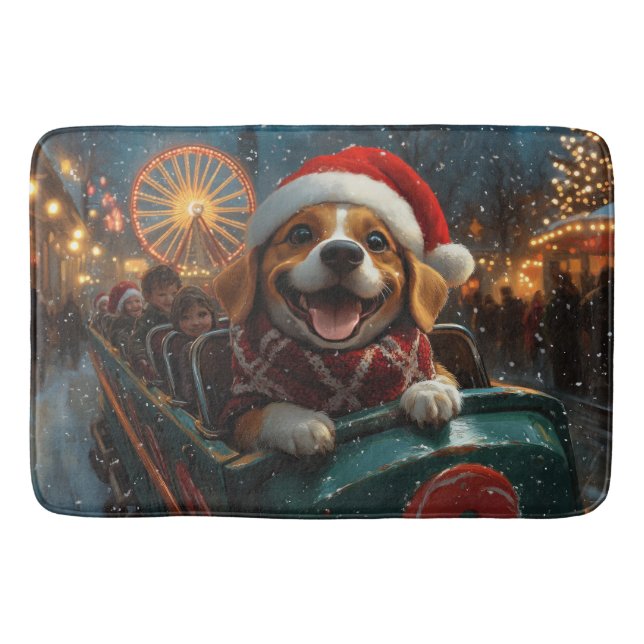 Alfombrilla De Baño Beagle Dog Roller Coaster Navidades (Anverso)