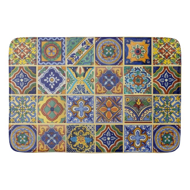 Alfombrilla De Baño Beautiful Boho Talavera Tiles (Anverso)