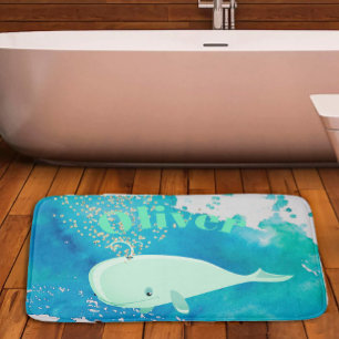 Alfombrilla De Baño Bebé ballena esparkle azul Nautical Personal Nurse