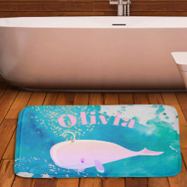 Alfombrilla De Baño Bebé ballena esparkle Nautical Nautical Personal N