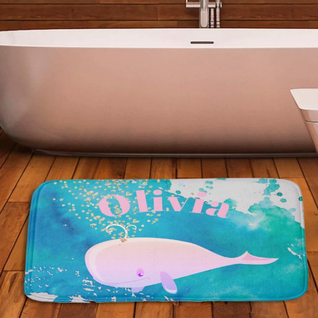 Alfombrilla De Baño Bebé ballena esparkle Nautical Nautical Personal N (Subido por el creador)