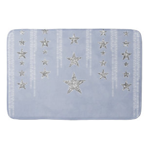 Alfombrilla De Baño Bebé Blue & Silver Purpurina Stars Sparkle Glam
