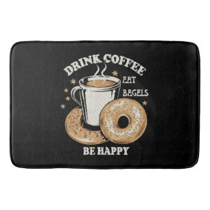 Alfombrilla De Baño Bebe Café Come Bagels Sé Feliz