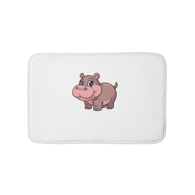 Alfombrilla De Baño Bebé lindo Hippo Moo Deng Camiseta De Larga Manga (Anverso)