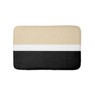 Alfombrilla De Baño Beige Black Abstract Stripe