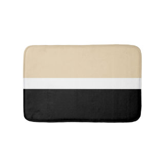 Alfombrilla De Baño Beige Black Abstract Stripe