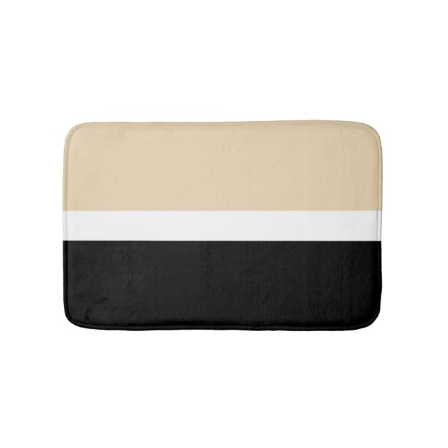 Alfombrilla De Baño Beige Black Abstract Stripe (Anverso)