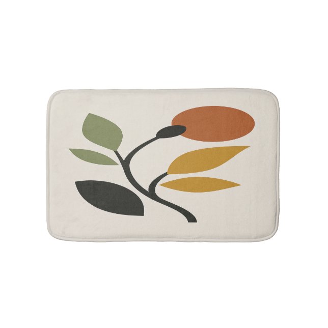 Alfombrilla De Baño Beige, Brown and Green Botanical  (Anverso)