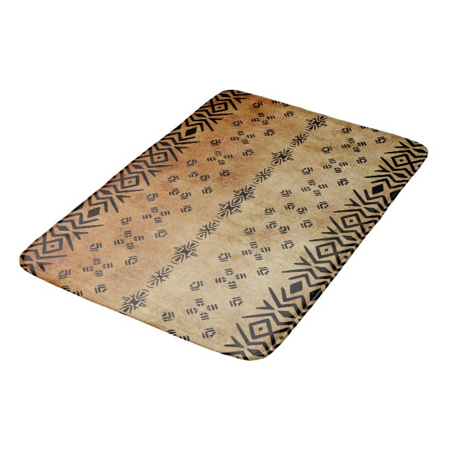 Alfombrilla De Baño Beige marrón tribal   (Angular)
