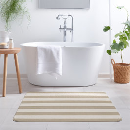 Alfombrilla De Baño Beige y rayas de marfil | Casa de campo moderna