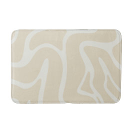 Alfombrilla De Baño BeigeCrema Orgánica Contemporánea Minimalista