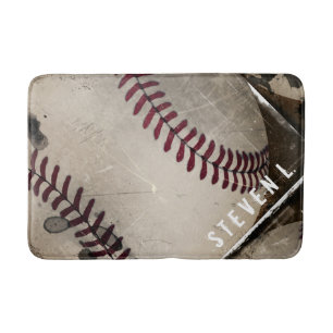 Alfombrilla De Baño Béisbol fresco del Grunge personalizado