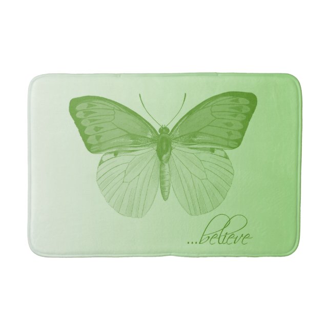 Alfombrilla De Baño Believe Butterfly Lime (Anverso)