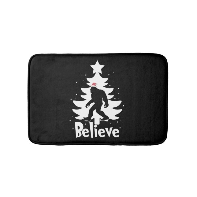 Alfombrilla De Baño Believe Yeti Bigfoot Sasquatch Navidades Santa (Anverso)