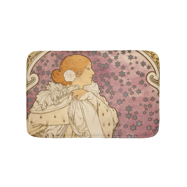 Alfombrilla De Baño Belleza de mujer mucha Art Nouveau (Anverso)