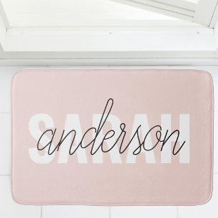 Alfombrilla De Baño Belleza rosa pastel moderna Personalizada