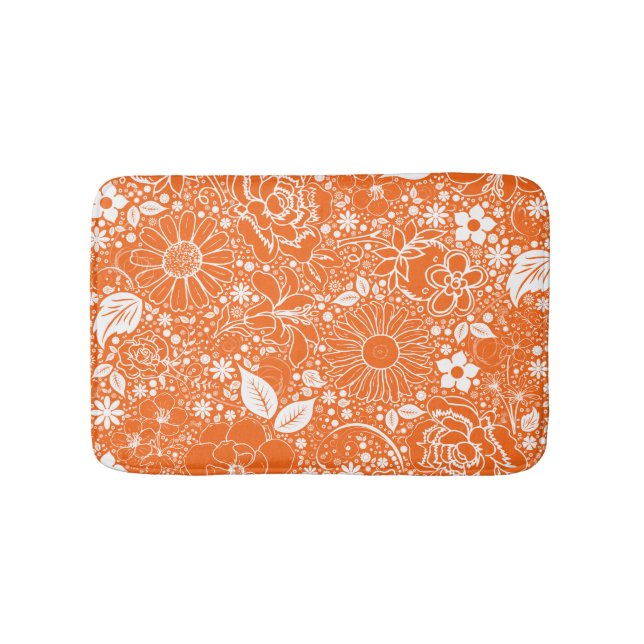 Alfombrilla De Baño Bellezas botánicas, moto de baño Naranja-pequeña (Anverso)