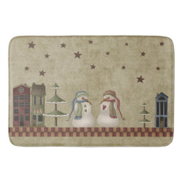 Alfombrilla De Baño Bendiciones de invierno Pareja de hombres de nieve