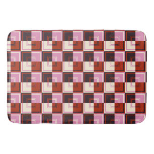 Alfombrilla De Baño Berenjena Marfil Rosa Rojo