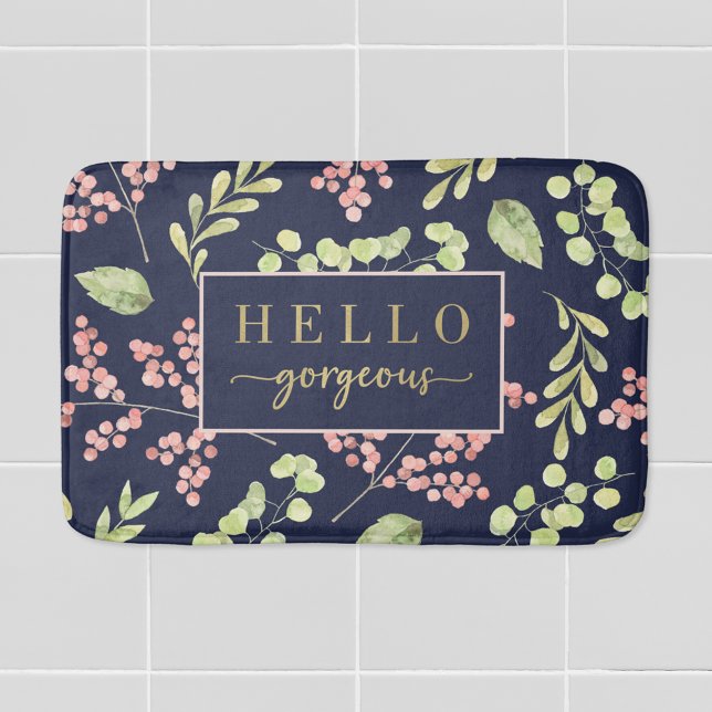 Alfombrilla De Baño Berries acuarelas y follaje Hola magnífico (Subido por el creador)