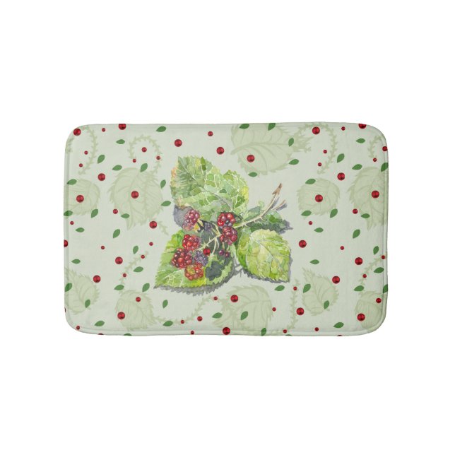 Alfombrilla De Baño Berry red and black blackberries (Anverso)