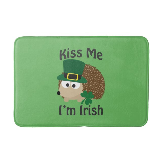 Alfombrilla De Baño Bésame Im Irlandés St Patricks Day Hedgehog (Anverso)