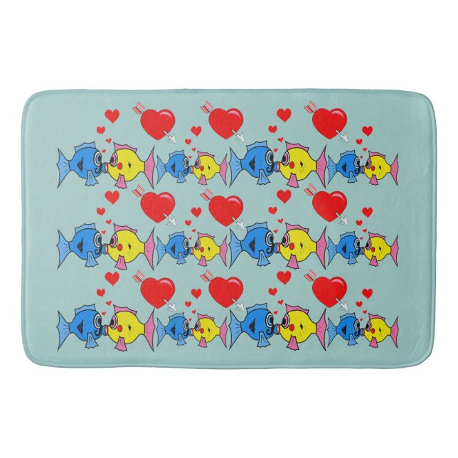 Alfombrilla De Baño Besando peces en Love Bath Mat (Anverso)