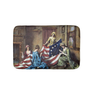 Alfombrilla De Baño Betsy Ross ondea La Bandera Estadounidense