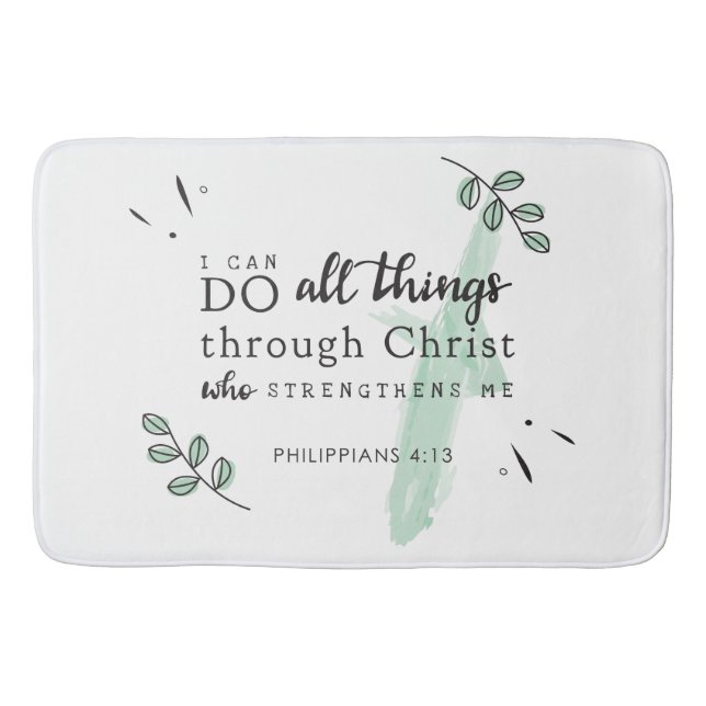 Alfombrilla De Baño Biblia Verse Philippians 4:13 Bath Mat (Anverso)
