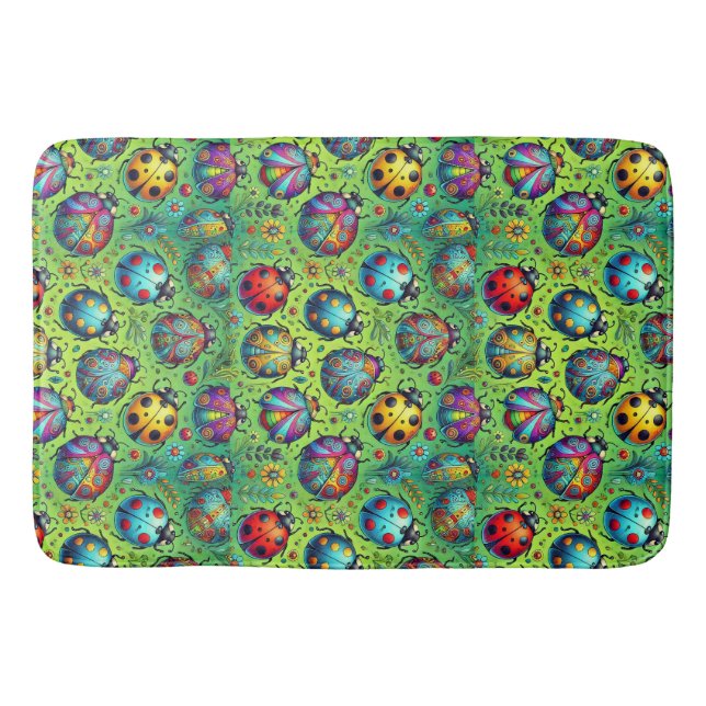 Alfombrilla De Baño Bichos coloridos (Anverso)