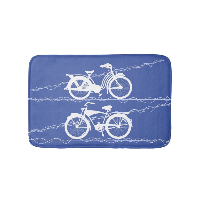 Alfombrilla De Baño Bicicleta Bicicleta Blanco Mat Bath (Anverso)