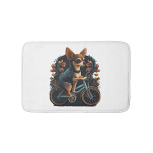 Alfombrilla De Baño Bicicleta Chihuahua Bicicleta Perro Ciclismo