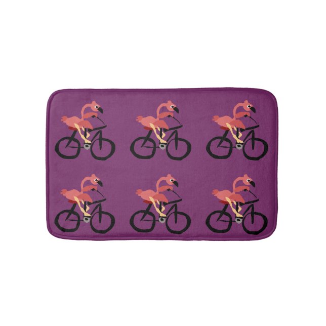 Alfombrilla De Baño Bicicleta rosada divertida del montar a caballo (Anverso)