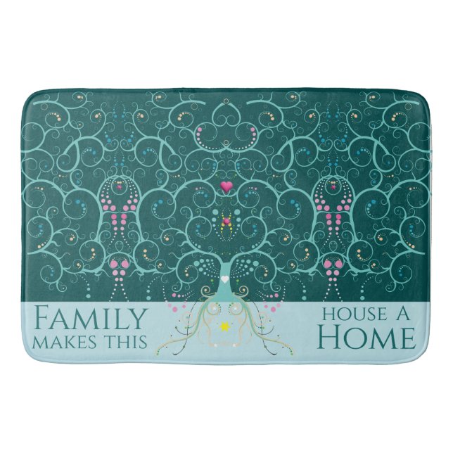 Alfombrilla De Baño Bienvenida Bath Mat de la Casa Familiar (Anverso)