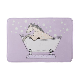 Alfombrilla De Baño Bienvenida ecuestre amante del caballo caprichoso