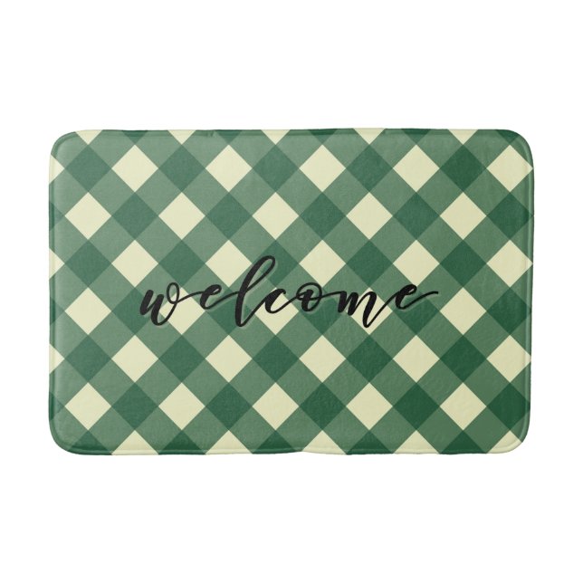 ALFOMBRILLA DE BAÑO BIENVENIDA GINGHAM (Anverso)