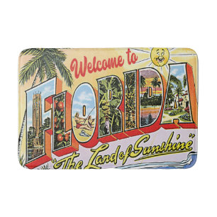 Alfombrilla De Baño Bienvenida Vintage Florida