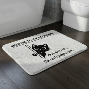 Alfombrilla De Baño Bienvenido al compañero de gato del baño