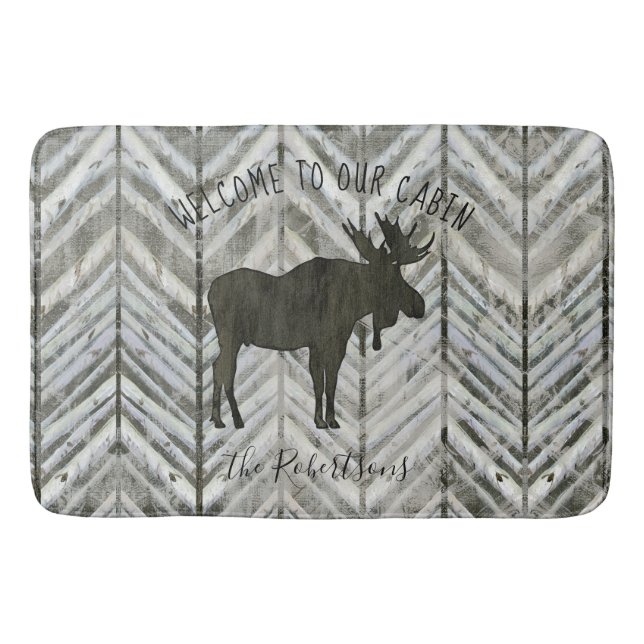Alfombrilla De Baño Bienvenidos a nuestra Decoración de Baño de Moose  (Anverso)