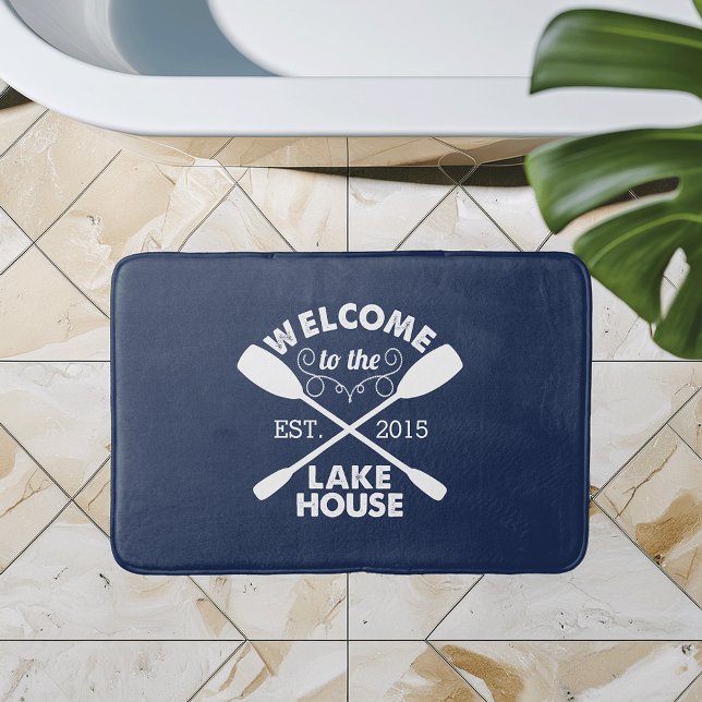 Alfombrilla De Baño Bienvenidos al Lake House | Gales de canoas rustic (Subido por el creador)