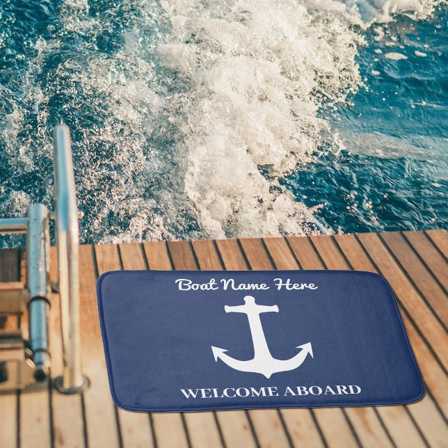 Alfombrilla De Baño Bienvenidos personalizado Anchor Naval Blue Bath M (Subido por el creador)