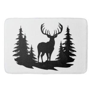 Alfombrilla De Baño Big Buck Entre El Vector De Los Pinos