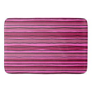 Alfombrilla De Baño Big Color Pop Hot Pink and Black Strips