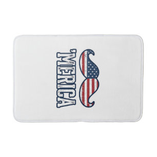 Alfombrilla De Baño Bigote Patriótico América Afligida Diseño Vectoria