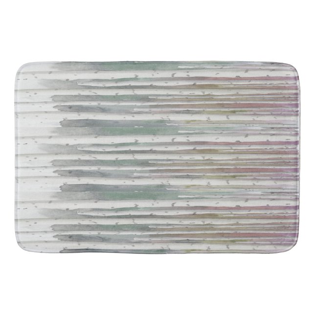 Alfombrilla De Baño Biophilic handpainted muted birch watercolor wood (Anverso)