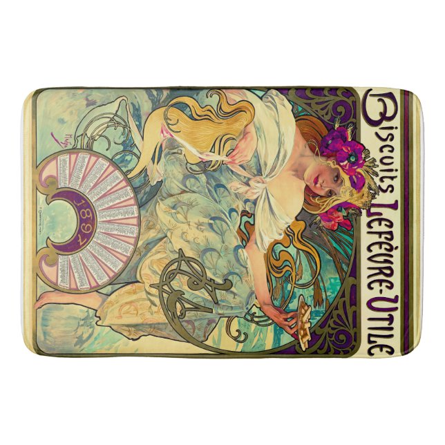 Alfombrilla De Baño Biscuits Lefevre-Utile de Alphonse Mucha (1896) (Anverso)