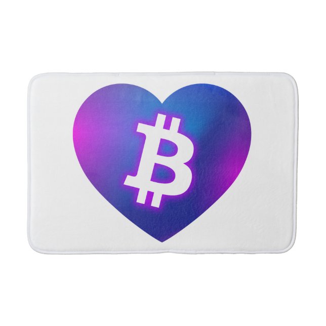 Alfombrilla De Baño Bitcoin B en el corazón (Anverso)