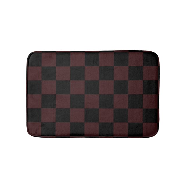 Alfombrilla De Baño Black and Brown Checkered Bath Mat (Anverso)