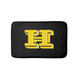 Alfombrilla De Baño Black and Gold School Pride Color Style Monogram