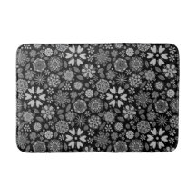 Black And Gray Retro Floral Art Seamless Pattern 
